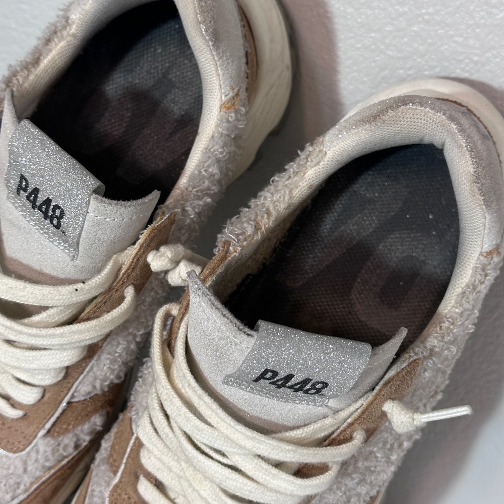 P448 tan cream sneakers size 37 - Picture 4 of 10